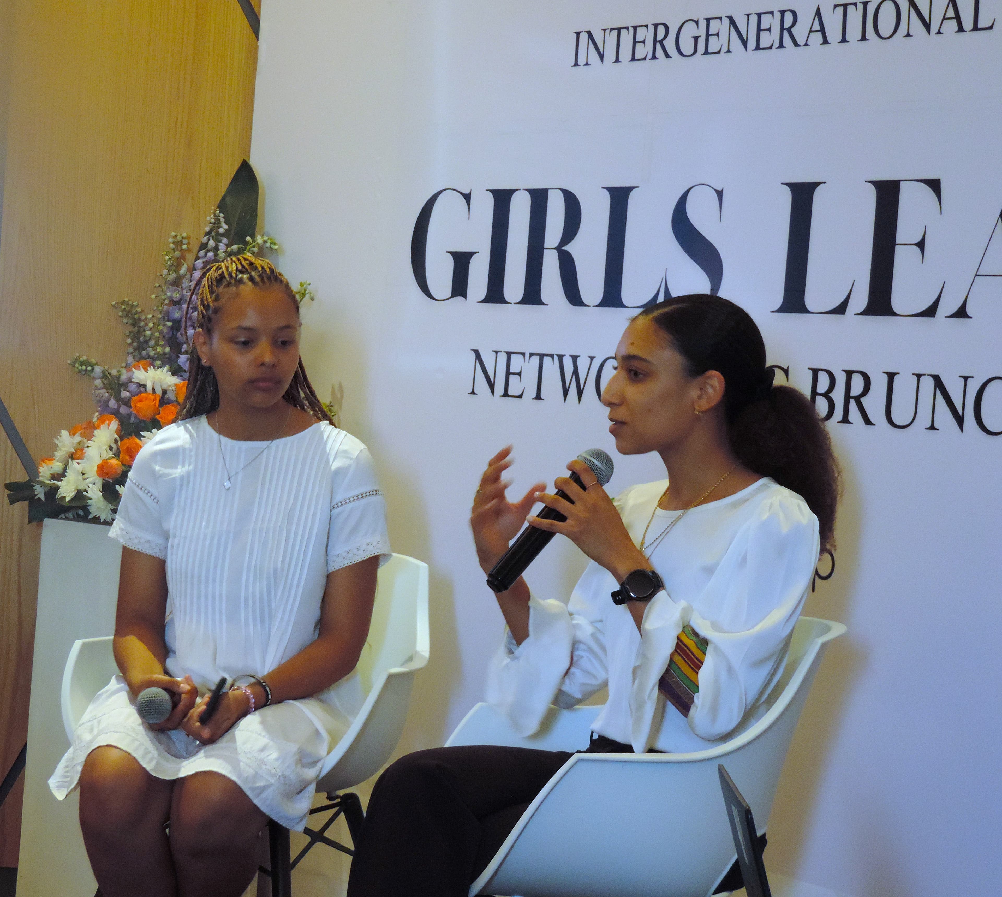 Girls learning technology skills